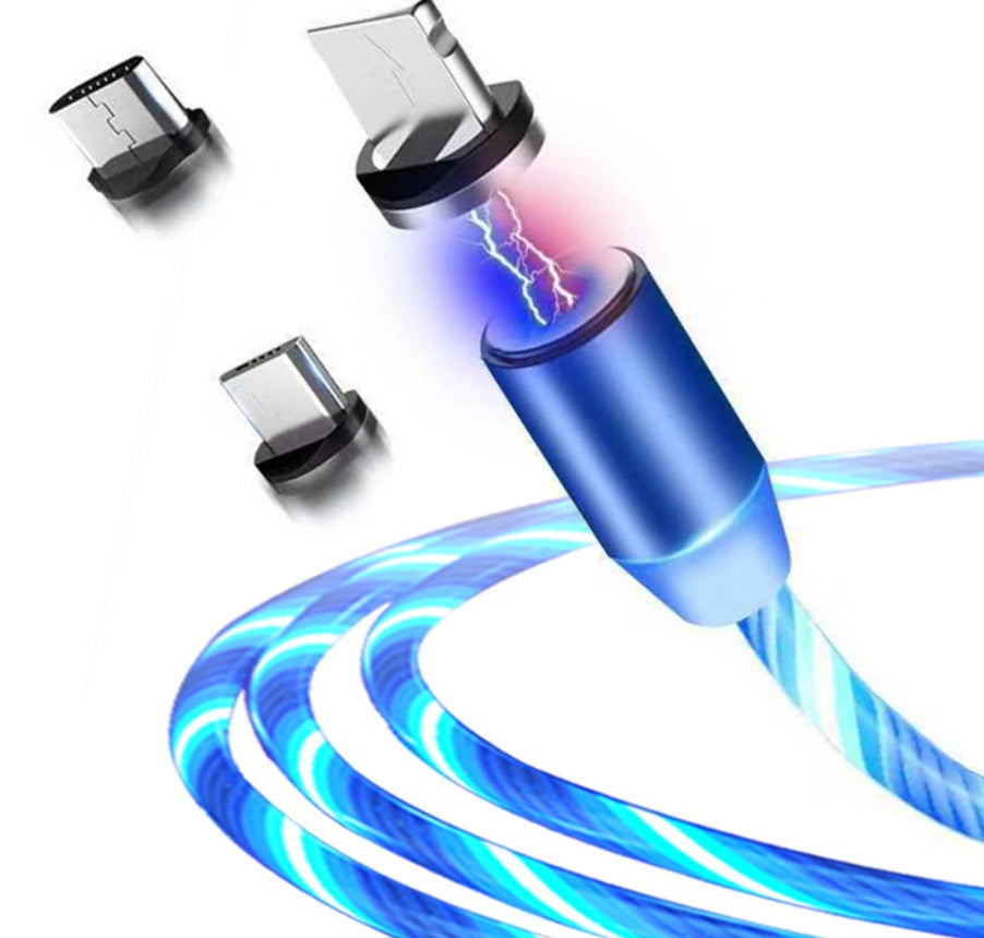 Flowing Light, Compatible with Apple, Magnetic Streamer Cable, for Iphone & Android Typec