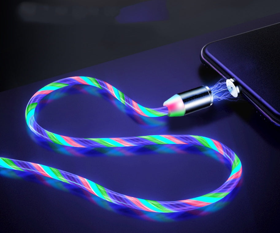 Flowing Light, Compatible with Apple, Magnetic Streamer Cable, for Iphone & Android Typec