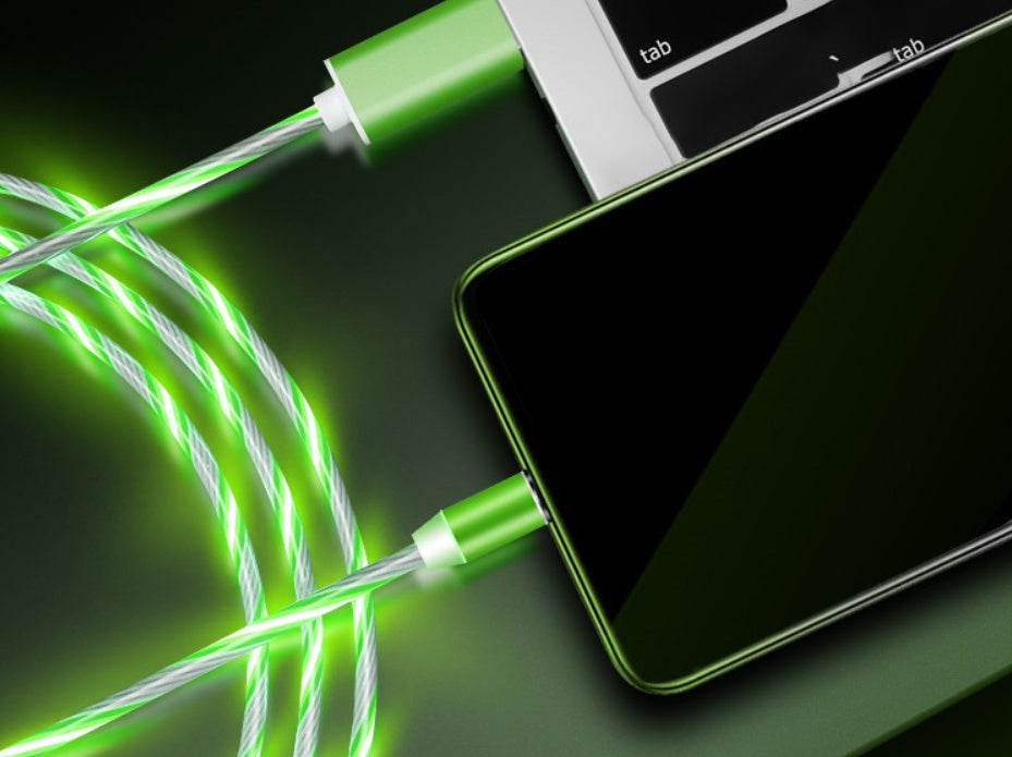 Flowing Light, Compatible with Apple, Magnetic Streamer Cable, for Iphone & Android Typec