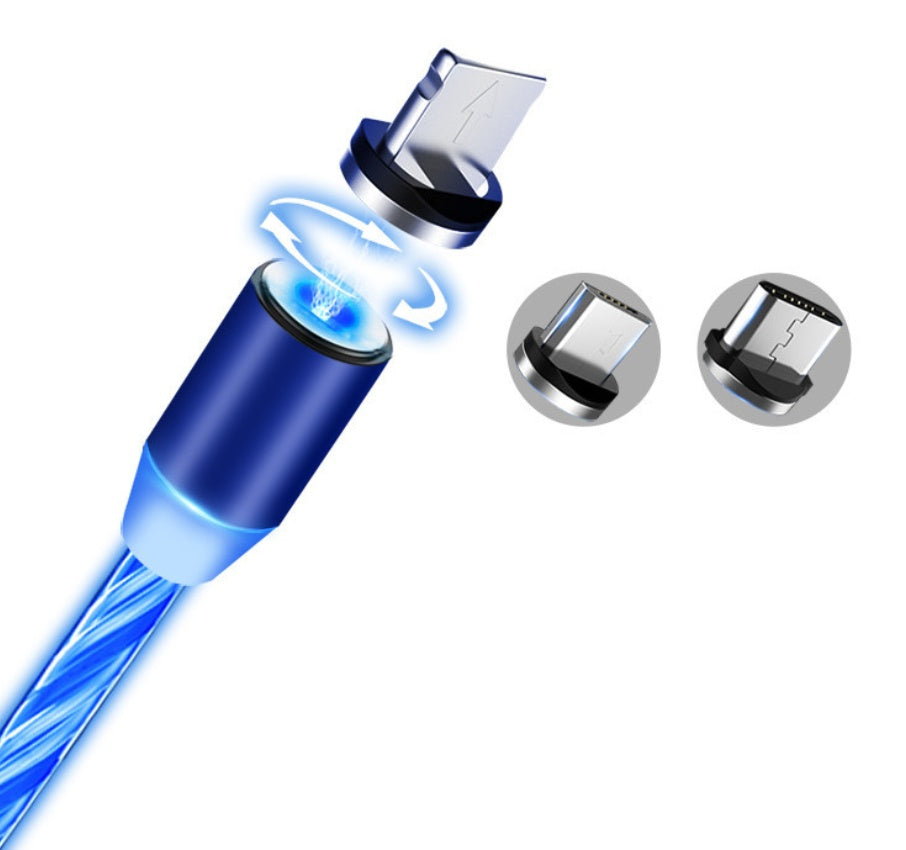Flowing Light, Compatible with Apple, Magnetic Streamer Cable, for Iphone & Android Typec