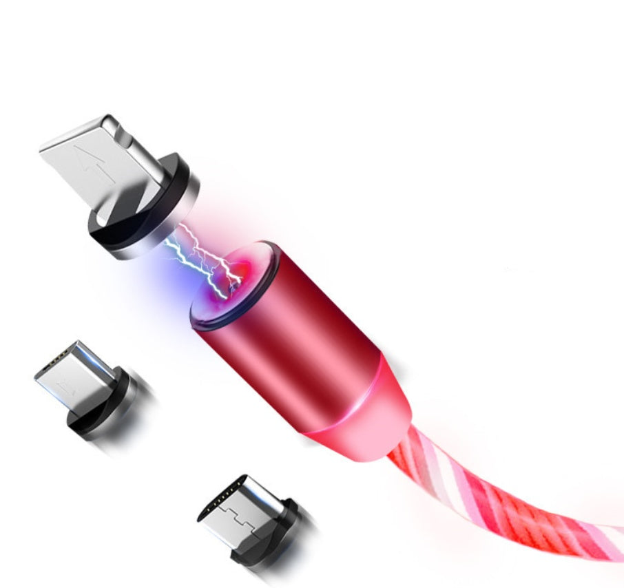 Flowing Light, Compatible with Apple, Magnetic Streamer Cable, for Iphone & Android Typec