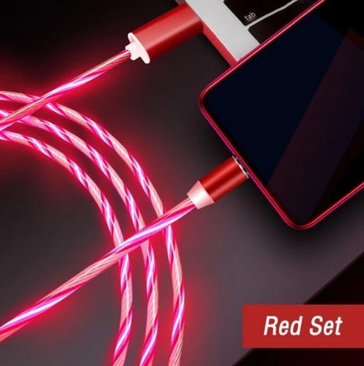Flowing Light, Compatible with Apple, Magnetic Streamer Cable, for Iphone & Android Typec