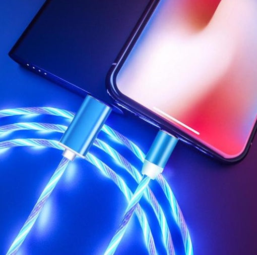 Flowing Light, Compatible with Apple, Magnetic Streamer Cable, for Iphone & Android Typec