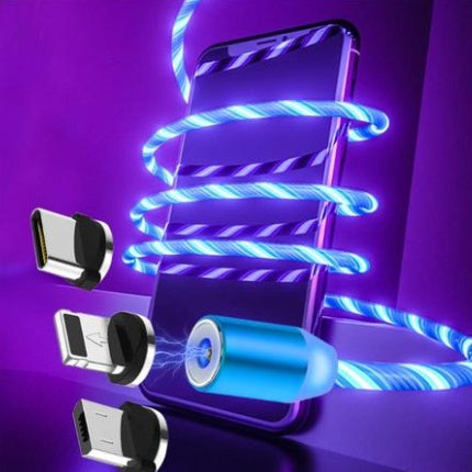 Flowing Light, Compatible with Apple, Magnetic Streamer Cable, for Iphone & Android Typec